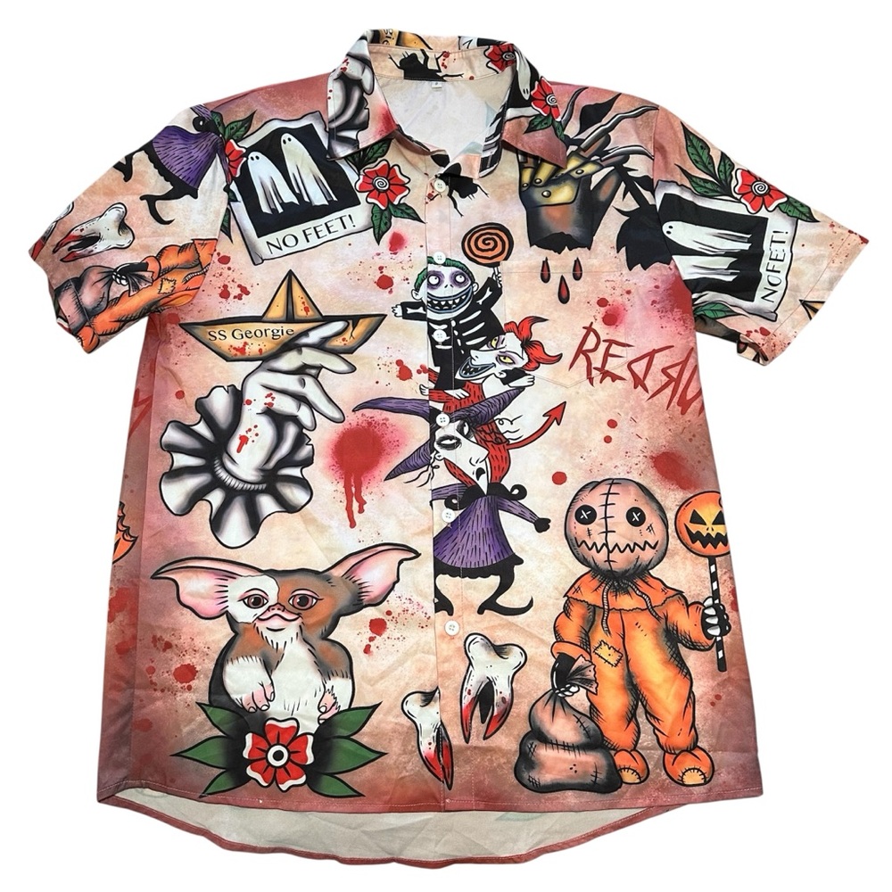 Halloween Horror Themed Inspired Tattoo Art Men's Size Small
